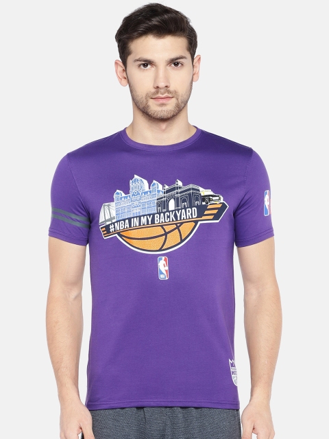 

NBA Men Purple Printed Round Neck T-shirt