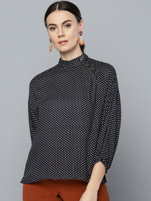 

RARE Women Black & White Printed Top