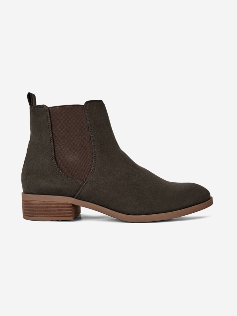 

DOROTHY PERKINS Women Coffee Brown Solid Mid-Top Chelsea Boots