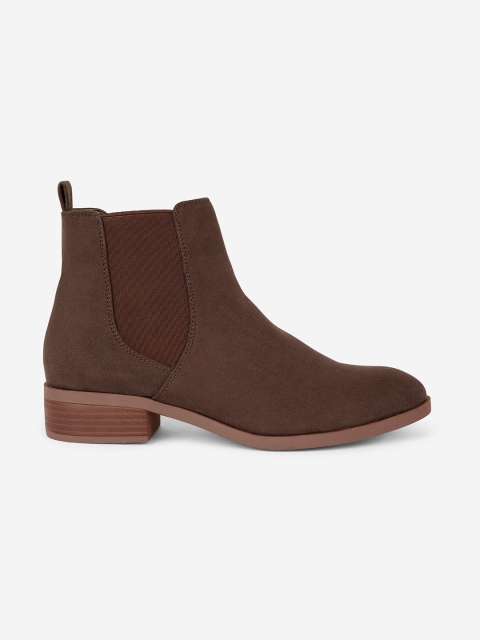 

DOROTHY PERKINS Women Coffee Brown Solid Mid-Top Chelsea Boots