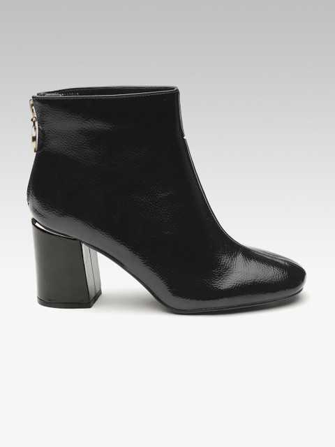 

DOROTHY PERKINS Women Black Solid Mid Top Wide Fit Heeled Boots
