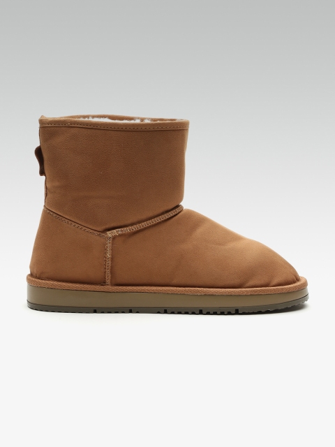

DOROTHY PERKINS Women Brown Solid Mid-Top Flat Boots