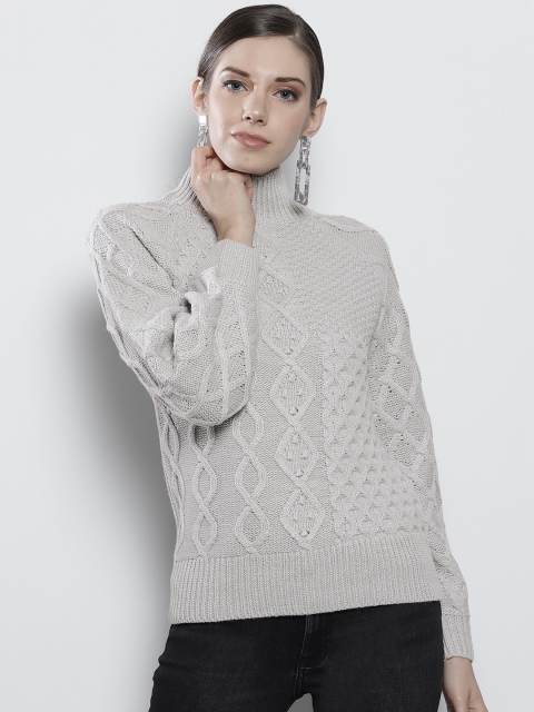 

DOROTHY PERKINS Women Grey Self Design Sweater