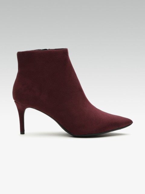 

DOROTHY PERKINS Women Burgundy Solid Heeled Boots