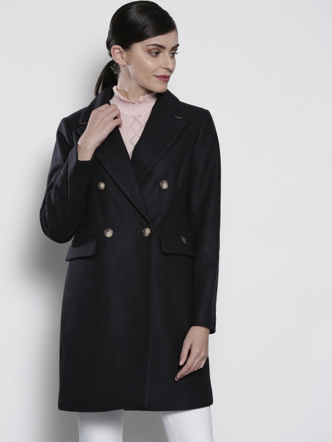 

DOROTHY PERKINS Women Black Solid Overcoat