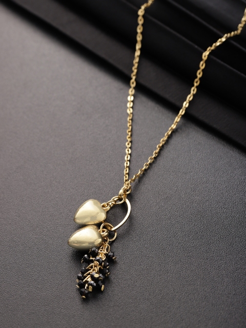 

Carlton London Gold-Toned & Black Silver-Plated Beaded Necklace