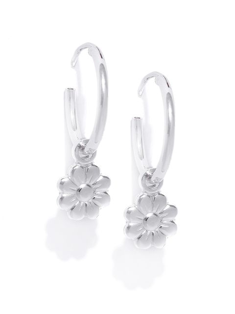 

Carlton London 925 Sterling Silver Rhodium-Plated Floral Drop Earrings