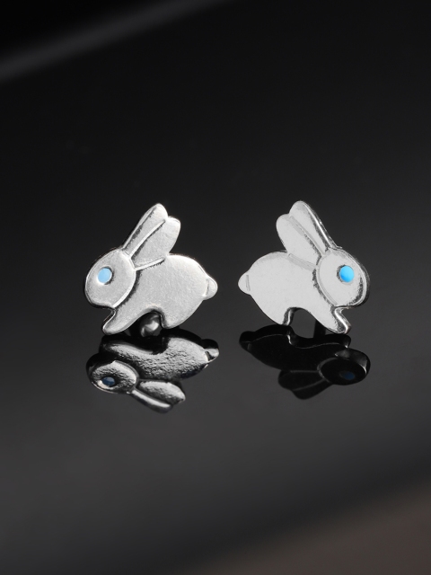 

Carlton London 925 Sterling Silver- Rhodium Plated Enamelled Animal Shaped Studs