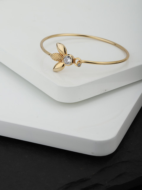 

Carlton London Gold-Plated CZ Studded Bangle Style Bracelet