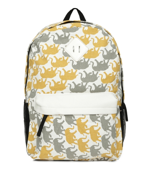 

Kids On Board Unisex White & Grey Graphic Backpack