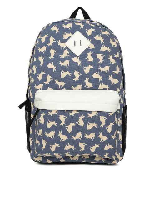 

Kids On Board Blue & Cream-Coloured Graphic Print Backpack