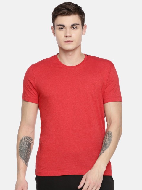 

Van Heusen Men Red Solid Round Neck Pure Cotton T-shirt