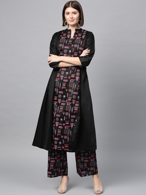 

ZIYAA Women Black Khari Print Kurta with Palazzos