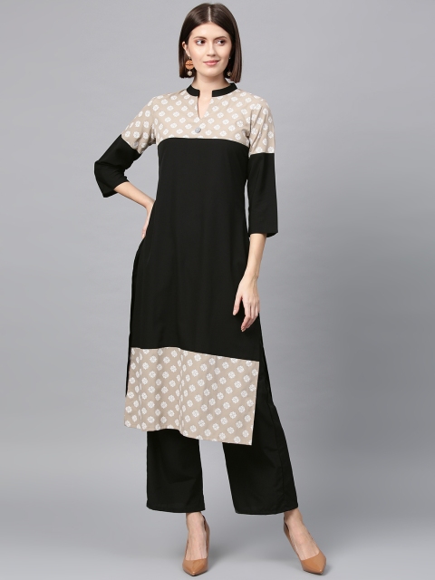 

ZIYAA Women Black Khari Print Kurta with Palazzos