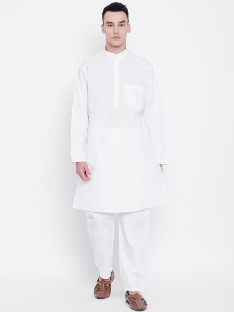 

SG LEMAN Men White Solid Kurta with Pyjamas