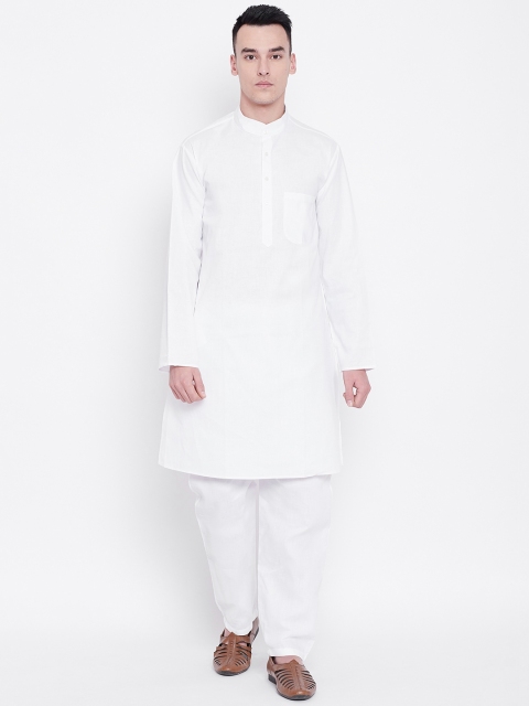 

SG LEMAN Men White Solid Kurta with Pyjamas