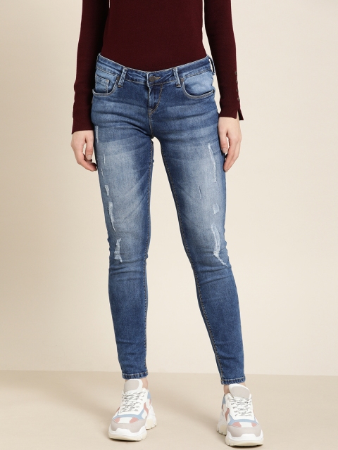 

Moda Rapido Women Blue Skinny Fit Mid-Rise Mildly Distressed Cropped Jeans