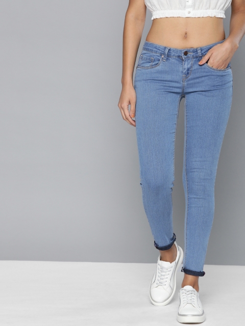 

HERE&NOW Women Blue Skinny Fit Mid-Rise Clean Look Stretchable Jeans
