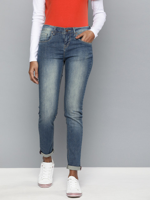 

HERE&NOW Women Blue Skinny Fit Mid-Rise Clean Look Stretchable Jeans
