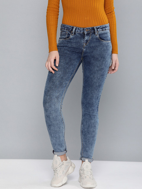 

HERE&NOW Women Blue Skinny Fit Mid-Rise Clean Look Stretchable Jeans