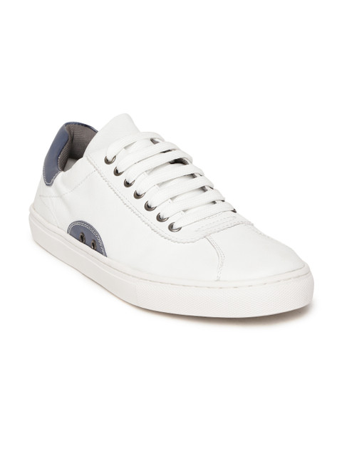 

LEO CLAWS Men White Leather Sneakers
