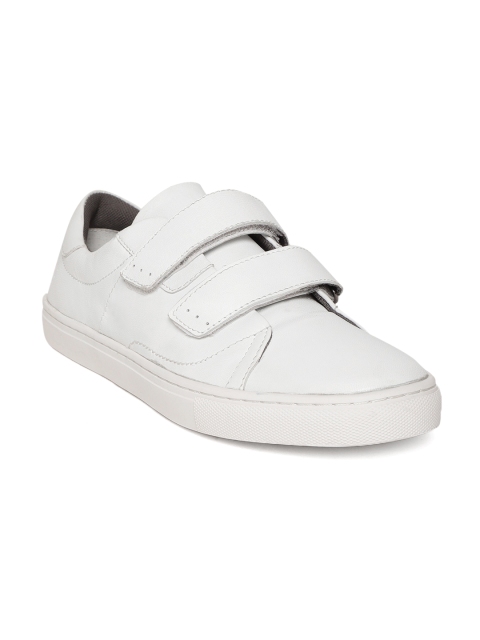 

LEO CLAWS Men White Leather Sneakers