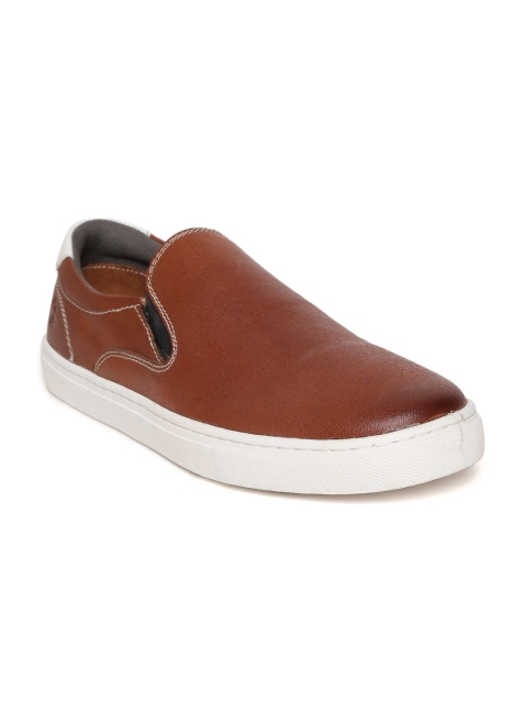 

LEO CLAWS Men Brown Leather Slip-On Sneakers