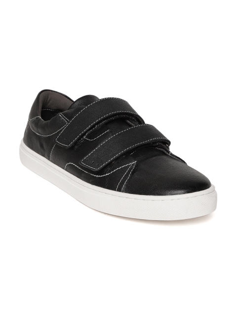 

LEO CLAWS Men Black Leather Sneakers