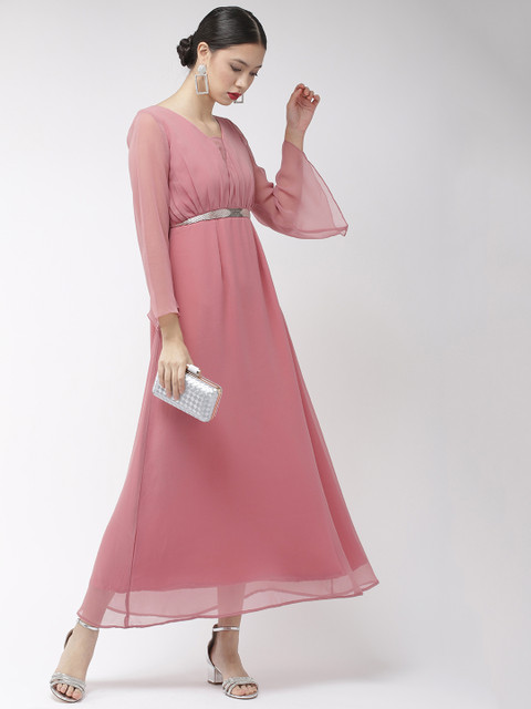 

MISH Pink Beaded Empire Line Dress
