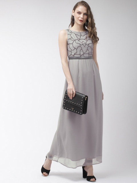 

MISH Grey Embellished Maxi Party Dress