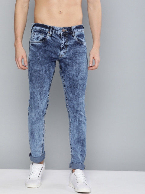 

HERE&NOW Men Blue Skinny Fit Mid-Rise Clean Look Stretchable Jeans