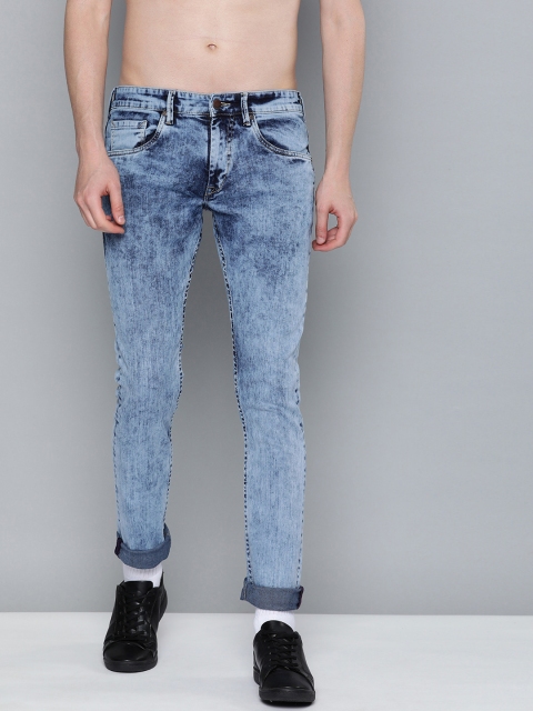 

HERE&NOW Men Blue Skinny Fit Mid-Rise Clean Look Stretchable Jeans