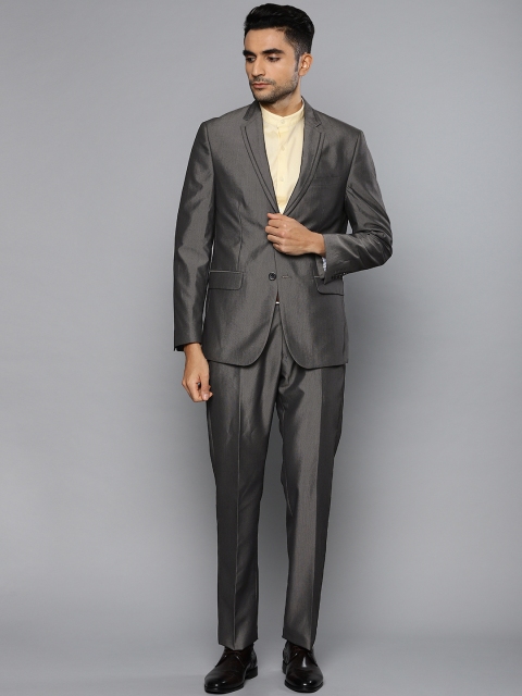

Louis Philippe Grey Solid Single-Breasted Slim Fit Formal Suit