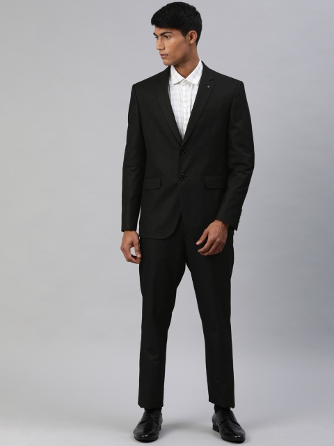 

Louis Philippe Black Self Checked Slim Fit Single-Breasted Formal Suit