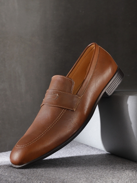 

INVICTUS Men Brown Solid PU Foam Comfort Formal Slip Ons