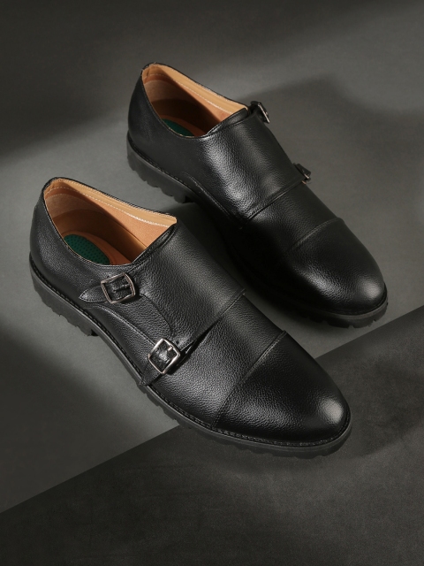 

INVICTUS Men Black Solid Gel comfort Formal Monk Shoes