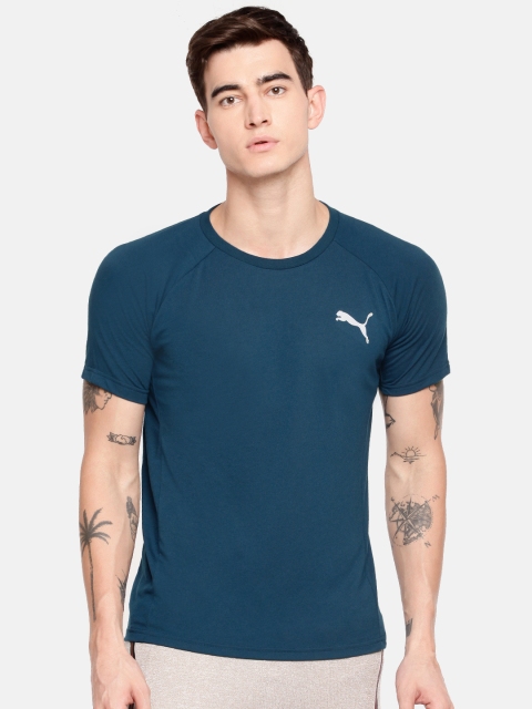 

Puma Men Teal Blue Solid Round Neck dryCell T-shirt