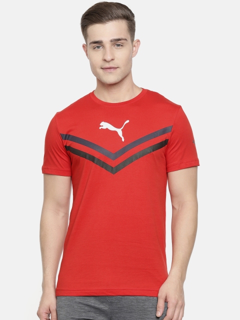 

Puma Men Slim Fit Tour Red Solid Round Neck T-shirt