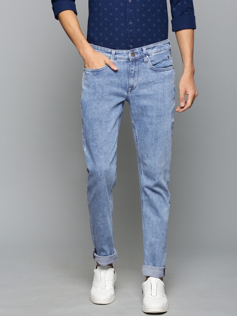 

Louis Philippe Jeans Men Blue Matt Slim Fit Low-Rise Clean Look Stretchable Jeans