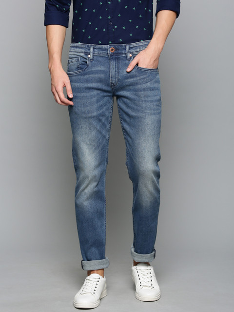 

Louis Philippe Jeans Men Blue Matt Slim Fit Low-Rise Clean Look Stretchable Jeans