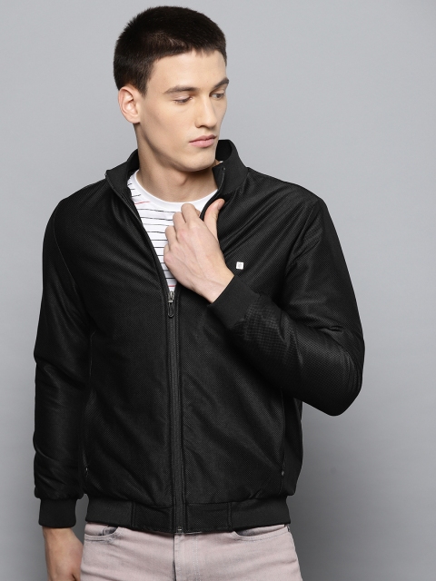 

Louis Philippe Sport Men Black Self Design Bomber Jacket