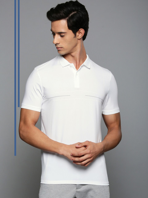

Louis Philippe Ath.Work Men White Solid Polo Collar Slim Fit T-shirt