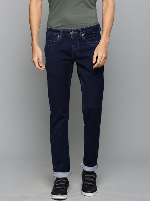 

Louis Philippe Jeans Men Navy Blue Matt Slim Fit Low-Rise Clean Look Jeans