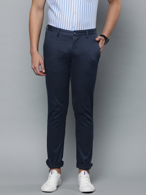 

Louis Philippe Sport Men Navy Blue Slim Fit Self Design Regular Trousers