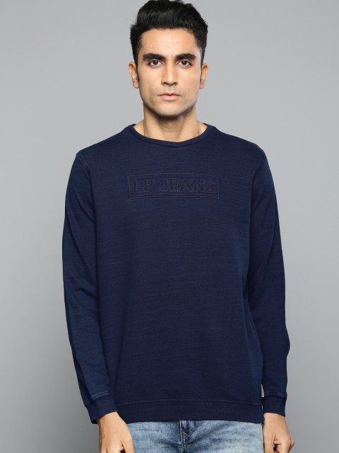

Louis Philippe Jeans Men Navy Blue Solid Pullover Sweatshirt