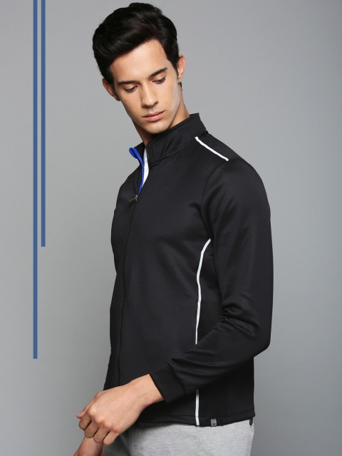 

Louis Philippe Ath.Work Men Black & Grey Solid Slim Fit Sweatshirt