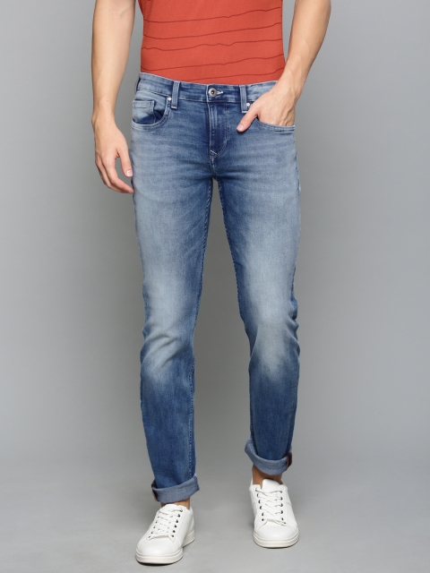 

Louis Philippe Jeans Men Blue Matt Slim Fit Low-Rise Clean Look Stretchable Jeans
