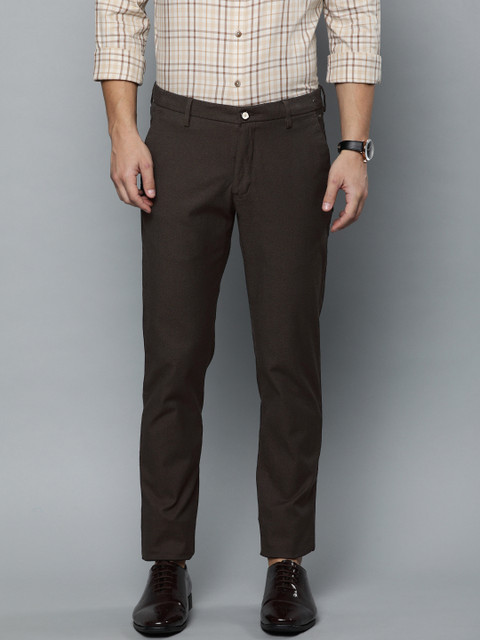 

Louis Philippe Sport Men Brown Slim Fit Self Design Regular Trousers