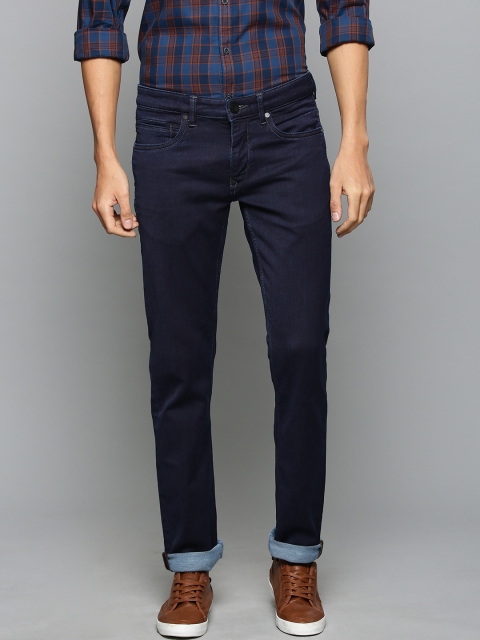 

Louis Philippe Jeans Men Blue Matt Slim Fit Low-Rise Clean Look Stretchable Jeans