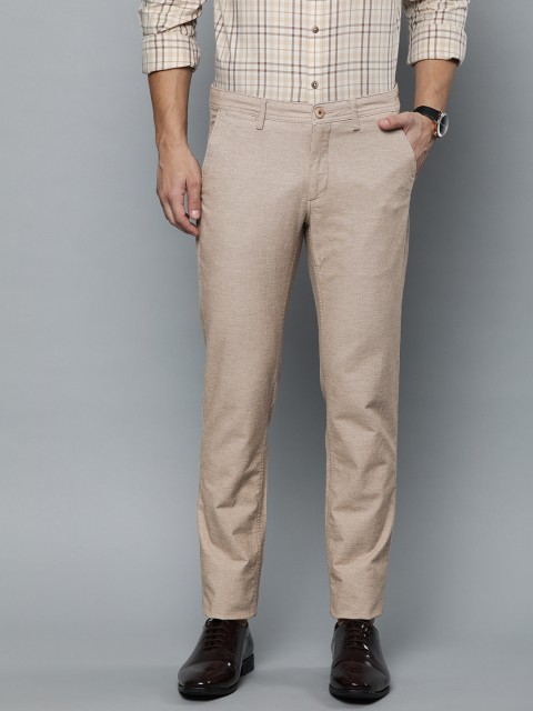 

Louis Philippe Sport Men Beige Slim Fit Self Design Regular Trousers
